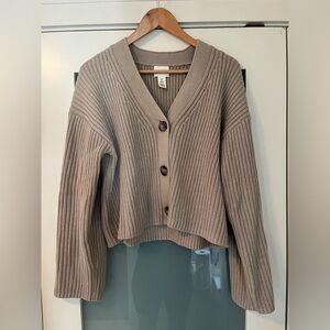 H&M Thick Ribbed Cropped Cardigan